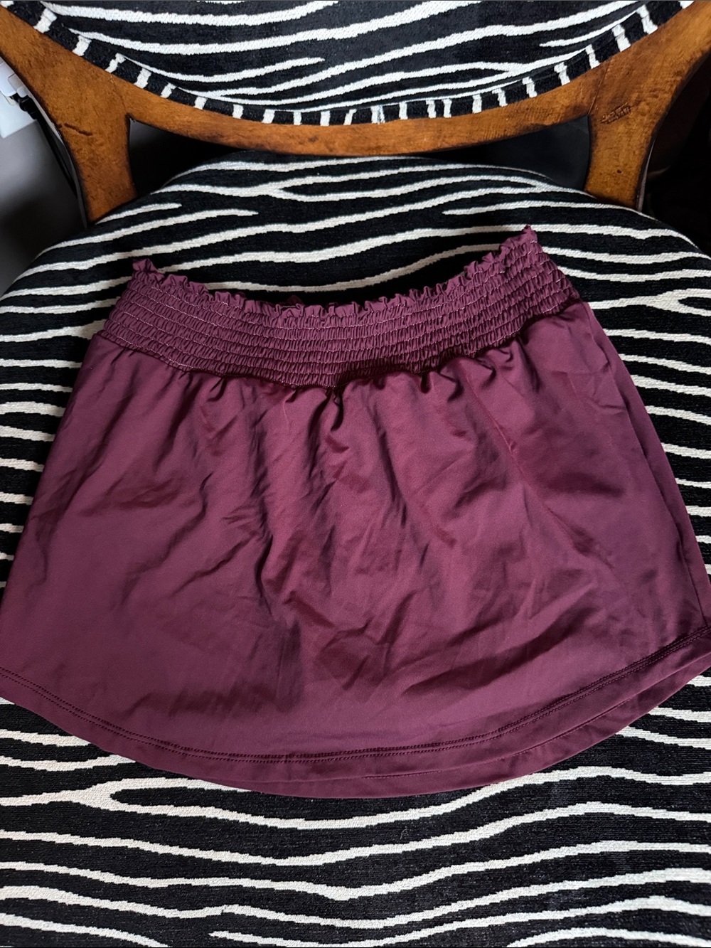 Stone Fox Swim Smocked Swim Skirt in Plum